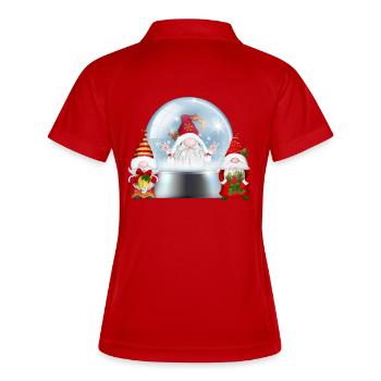 Boule à neige Santa Gnomes Cheer - Polo respirant Femme - rouge/blanc - Dos
