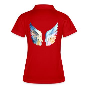 Ailes d'Ange Pastel Angelwings - Polo respirant Femme - rouge/blanc - Dos