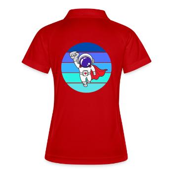 space, galaxie, astronaute - Polo respirant Femme - rouge/blanc - Dos