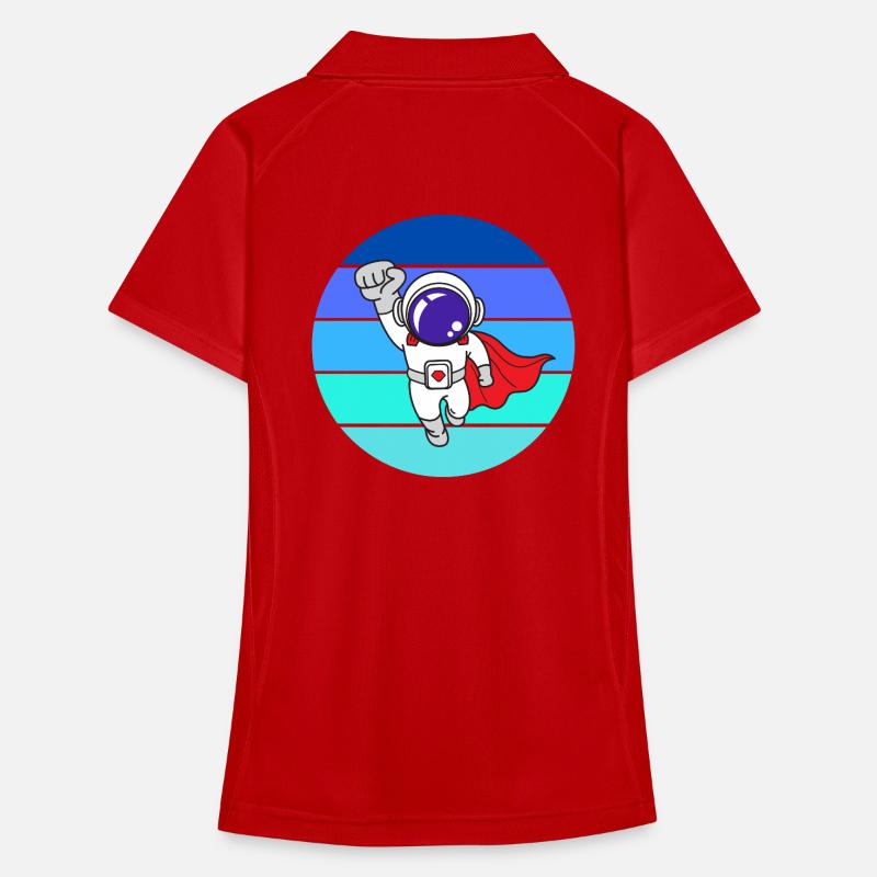 space, galaxy, astronaut Women's Polo breathable