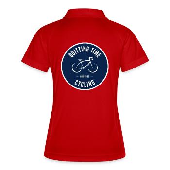 Quitting Time - need to go Cycling Emblem - Women's Polo breathable - red/white - Back