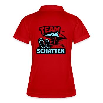 Strand Schatten FlipFlop Logo - Frauen Polo atmungsaktiv - Rot/Weiß - Hinten