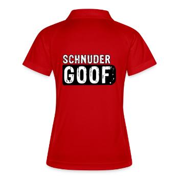 Schnudergoof | Berndeutsch (Vectorgraphic) - Frauen Polo atmungsaktiv - Rot/Weiß - Hinten