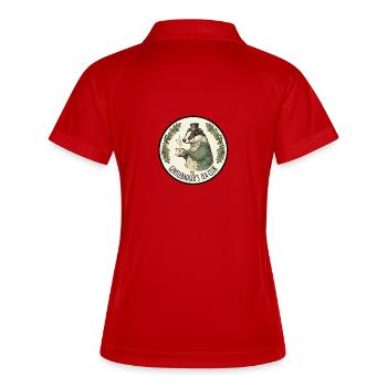 The Gentlebadger Tea Club - Frauen Polo atmungsaktiv - Rot/Weiß - Hinten
