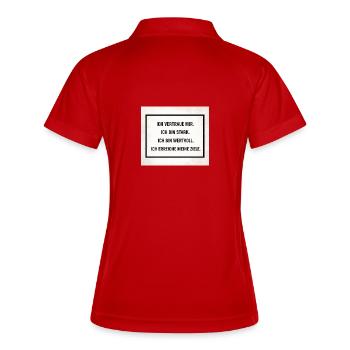 J’ai confiance en moi – forte et déterminée - Polo respirant Femme - rouge/blanc - Dos