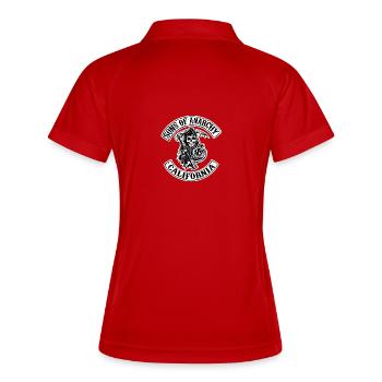 Fils de l’Anarchie MC LOGO Classique - Polo respirant Femme - rouge/blanc - Dos