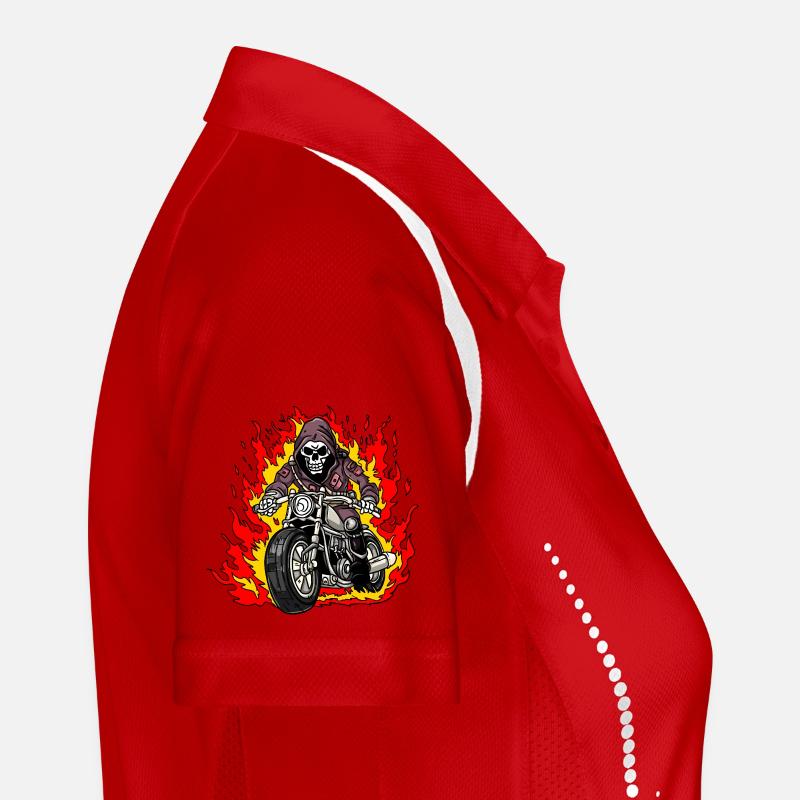 Skeleton Motorcyclist Women's Polo breathable