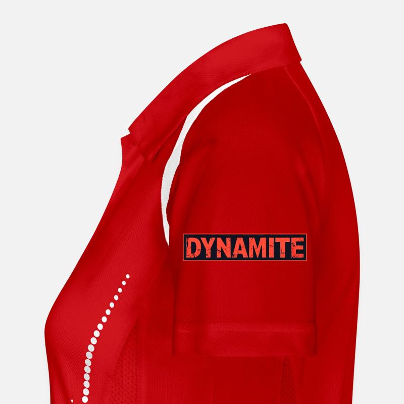 Dynamitisches rotes Grunge-Poster Frauen Polo atmungsaktiv