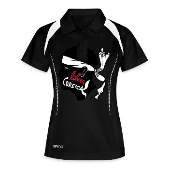 CORSE - CORSICA LIBRA - Polo respirant Femme - noir/blanc - Devant