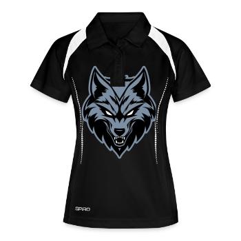 Icône Tête de Loup - Polo respirant Femme - noir/blanc - Devant