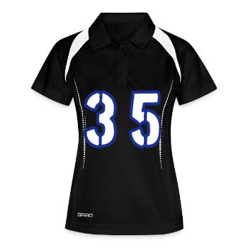 35 Symbole numérique - Polo respirant Femme - noir/blanc - Devant