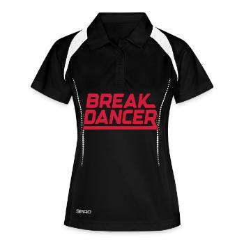 BreakDancer | Les couleurs peuvent être changées - Polo respirant Femme - noir/blanc - Devant