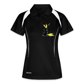 Wellness - Frauen Polo atmungsaktiv - Schwarz/Weiß - Vorne