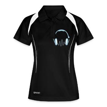 Kopfhörer Musik - headset sound - Frauen Polo atmungsaktiv - Schwarz/Weiß - Vorne