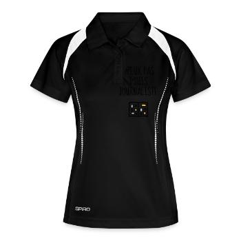 journaliste / journalisme / journal / reporter - Polo respirant Femme - noir/blanc - Devant