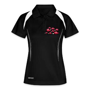 cars_design - Frauen Polo atmungsaktiv - Schwarz/Weiß - Vorne