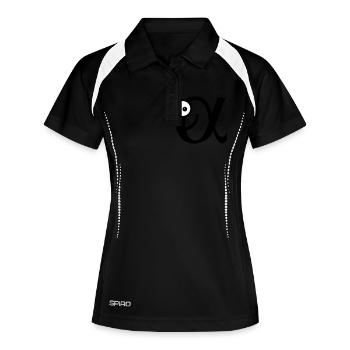 alphatier - Frauen Polo atmungsaktiv - Schwarz/Weiß - Vorne