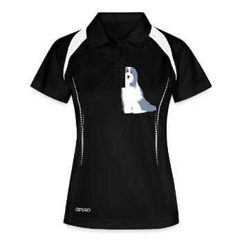 Bearded Collie - Frauen Polo atmungsaktiv - Schwarz/Weiß - Vorne