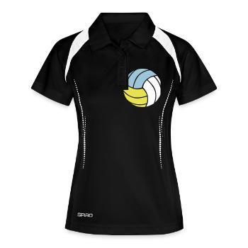 Volleyball - Frauen Polo atmungsaktiv - Schwarz/Weiß - Vorne