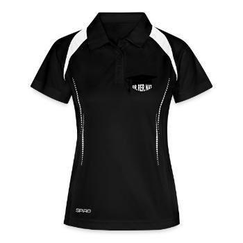 Docteur - Mortier - PhD - Cadeau - Dr. rer. - Polo respirant Femme - noir/blanc - Devant