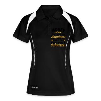Schnitzel Liebhaber Geschenk Schnitzel Spruch - Frauen Polo atmungsaktiv - Schwarz/Weiß - Vorne
