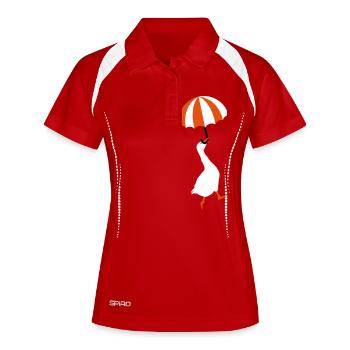 Parapluie d'oie volante - Polo respirant Femme - rouge/blanc - Devant