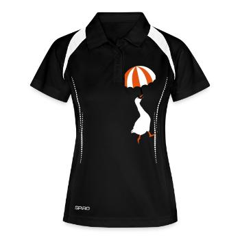 Parapluie d'oie volante - Polo respirant Femme - noir/blanc - Devant