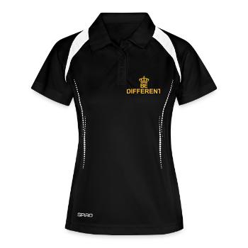 Soyez différent Logo Design - Polo respirant Femme - noir/blanc - Devant