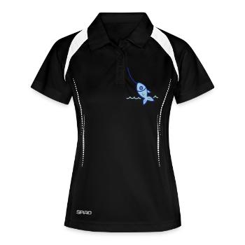 Pêche - 3 - Polo respirant Femme - noir/blanc - Devant