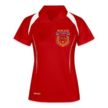 Citation à la montagne - Polo respirant Femme - rouge/blanc - Devant