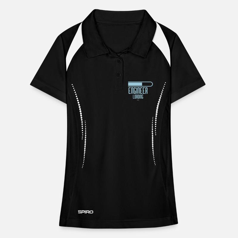 blue loading loading engineer please wait wa Women's Polo breathable