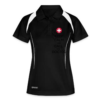 GARDEZ LE CALME ET APPELEZ LE MÉDECIN - Polo respirant Femme - noir/blanc - Devant