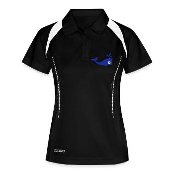 wal_1__f3 - Polo respirant Femme - noir/blanc - Devant