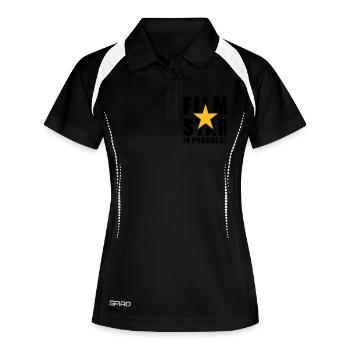 FILM STAR IN PROGRESS 2C - Frauen Polo atmungsaktiv - Schwarz/Weiß - Vorne