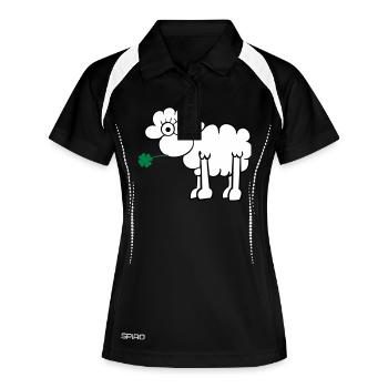 Les moutons avec du trèfle - Polo respirant Femme - noir/blanc - Devant