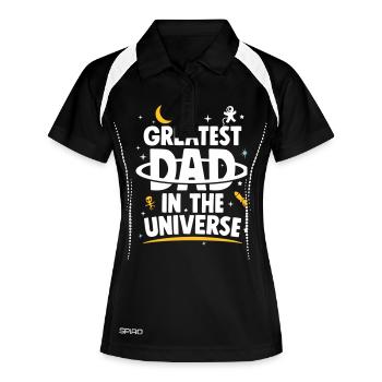 Father's Day Gift Greatest Dad In The Universe - Frauen Polo atmungsaktiv - Schwarz/Weiß - Vorne