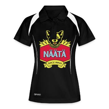 Näätä T-paita - Women's Polo breathable - black/white - Front