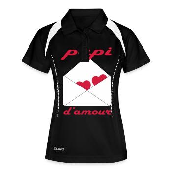 Papi d'amour - Polo respirant Femme - noir/blanc - Devant