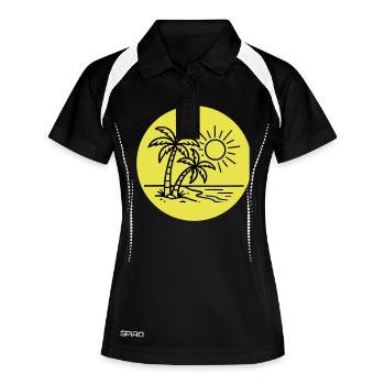 Island Palm Tree Symbol Holiday - Women's Polo breathable - black/white - Front