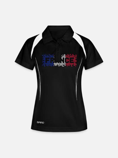 France - Polo respirant Femme - noir/blanc