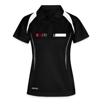 no days off Zitat - Frauen Polo atmungsaktiv - Schwarz/Weiß - Vorne