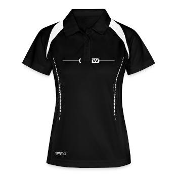 Conception de l’équipage - Polo respirant Femme - noir/blanc - Devant