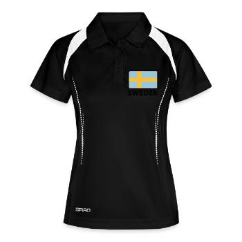 Drapeau national de la Suède - Polo respirant Femme - noir/blanc - Devant