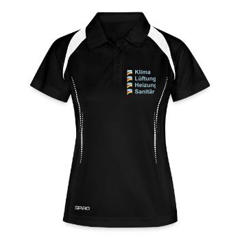 Klima Lüftung Heizung Sanitär - Frauen Polo atmungsaktiv - Schwarz/Weiß - Vorne
