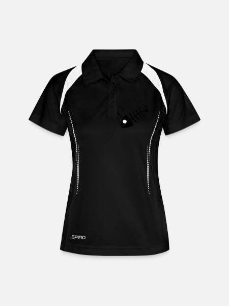 arête de poisson - Polo respirant Femme - noir/blanc