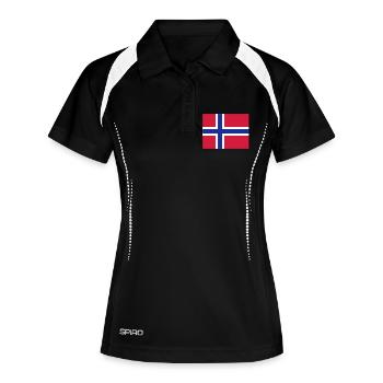 norway flag - Polo respirant Femme - noir/blanc - Devant