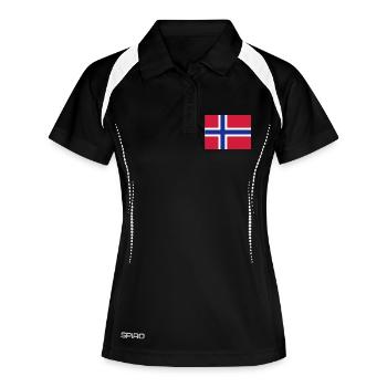 Norwegen - Frauen Polo atmungsaktiv - Schwarz/Weiß - Vorne