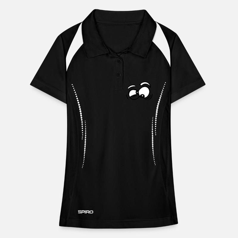 Eyes squint laugh grimace crazy crazy face comic c Women's Polo breathable