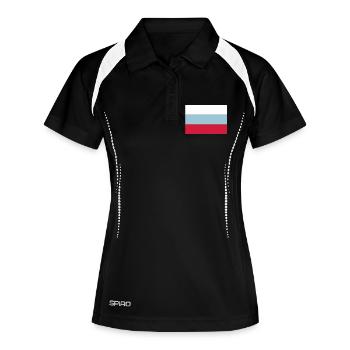 russia flag - Polo respirant Femme - noir/blanc - Devant