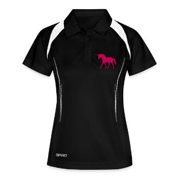 Unicorn Fairy Tale Silhouette Outline Shadow Horse - Women's Polo breathable - black/white - Front